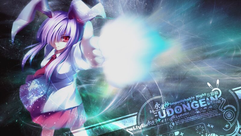 Purple-haired girl with bunny ears