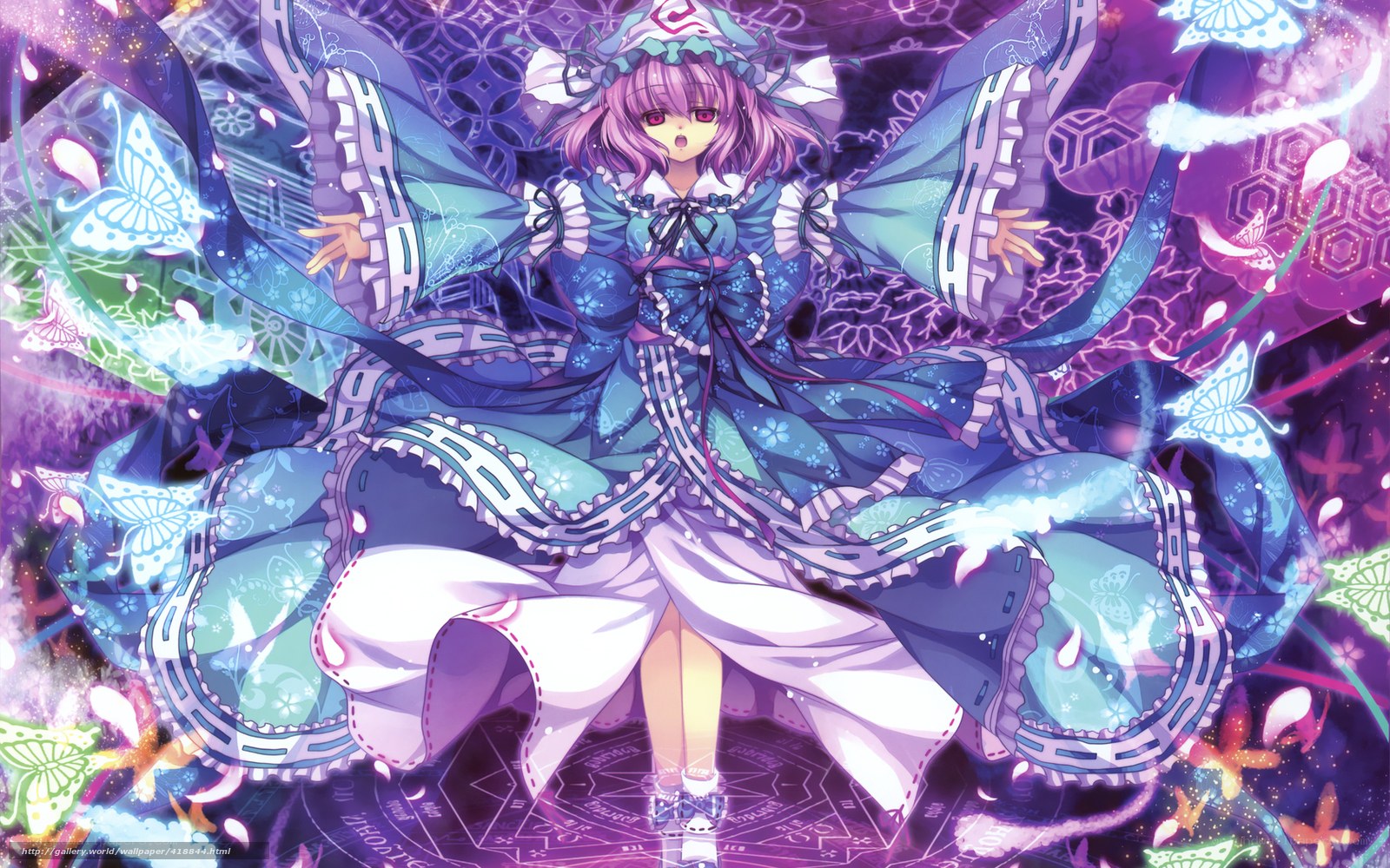 purple-haired girl with butterfly magic