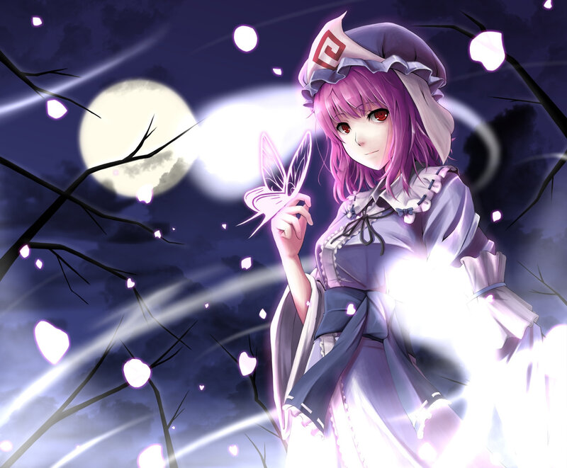 Purple-haired Girl with Butterfly — Purple