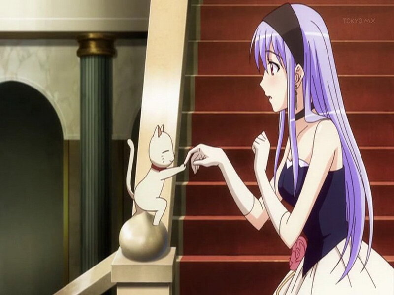 Purple-haired Girl with Cat — Purple