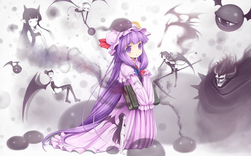 Purple-haired girl with demons