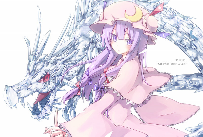 Purple-haired Girl with Dragon — Pink