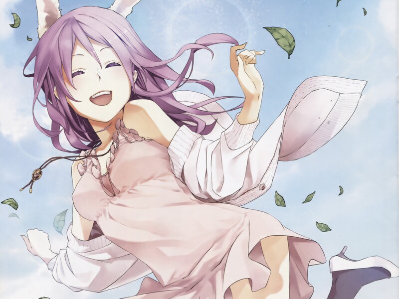 Purple-haired Girl with Ears