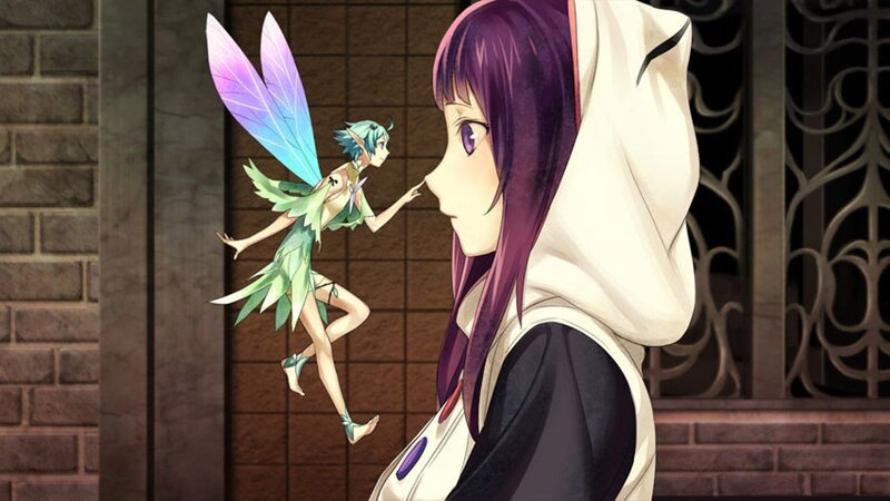 Purple-haired Girl with Fairy