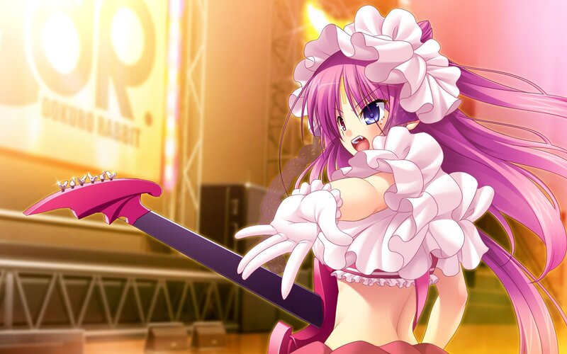 Purple-haired Girl with Guitar — Pink