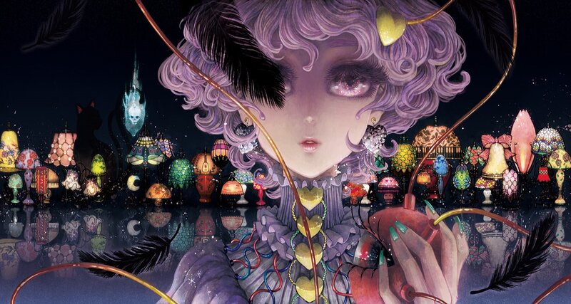 Purple-haired Girl with Lamps
