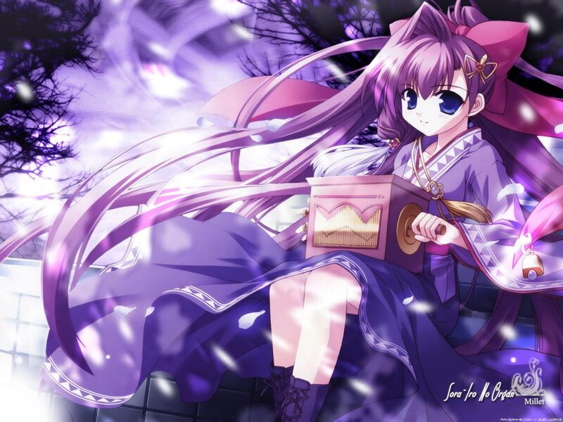 Purple-haired Girl with Organ