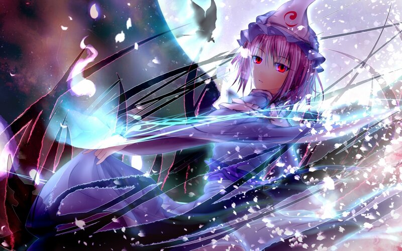 Purple-haired Girl with Red Eyes — Purple, Dramatic