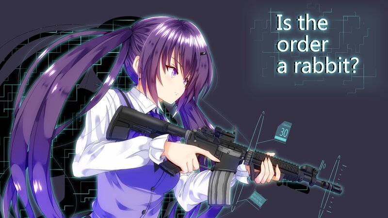 Purple-haired Girl with Rifle