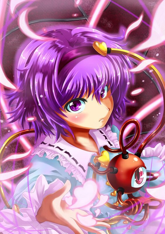 purple-haired girl with robot companion