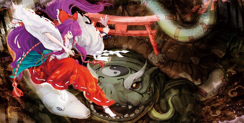 Purple-haired Girl with Serpent