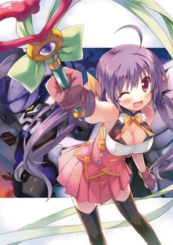 Purple-haired Girl with Staff — Pink, Playful