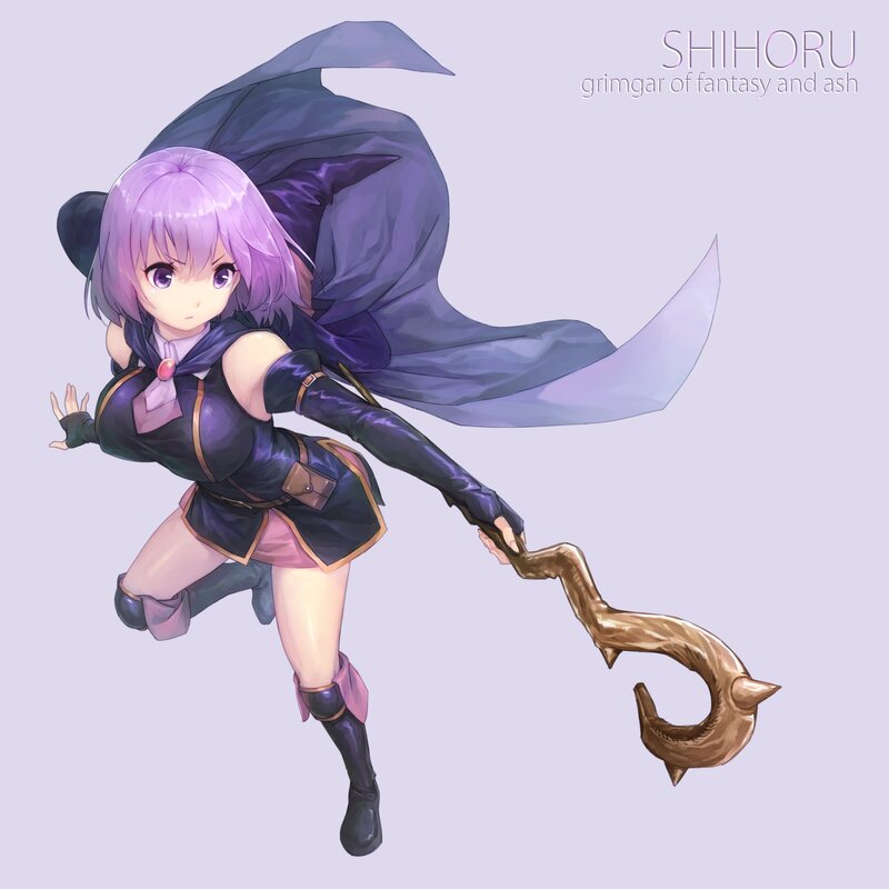 Purple-haired Girl with Staff — Purple, Dynamic
