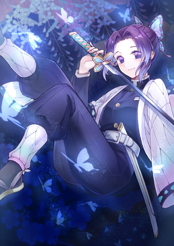 Purple-haired Girl with Sword — Blue
