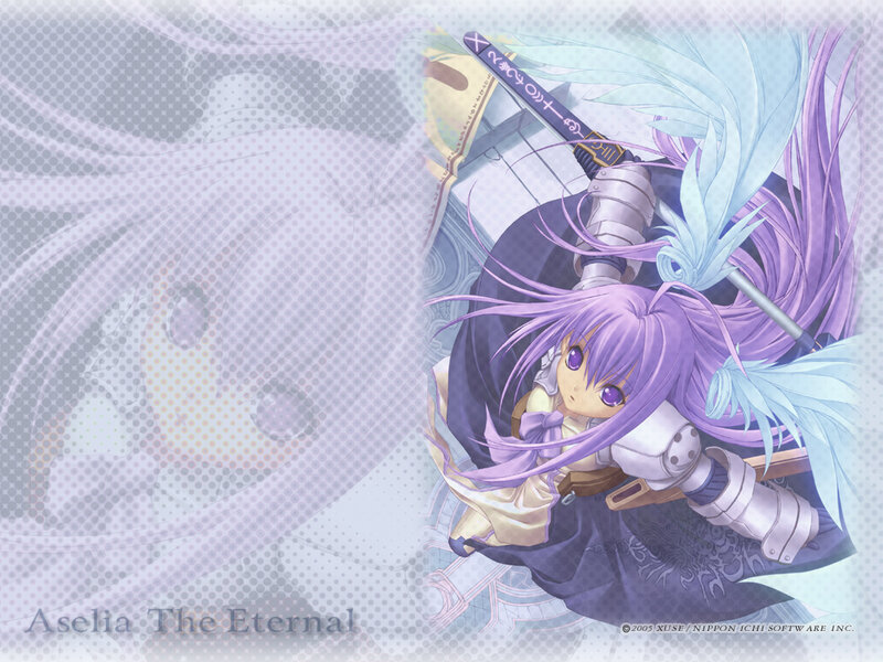 Purple-haired Girl with Sword — Purple