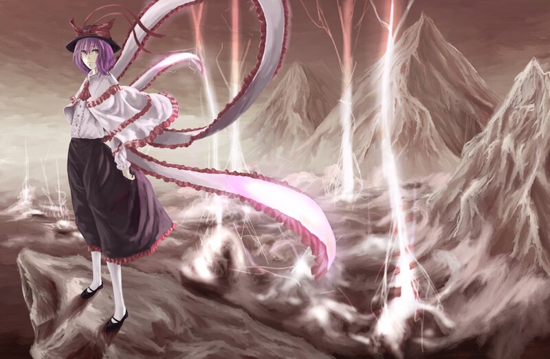 Purple-haired Girl with Tentacles — Brown