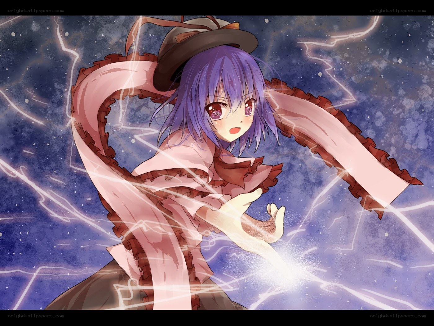 purple-haired girl with tentacles