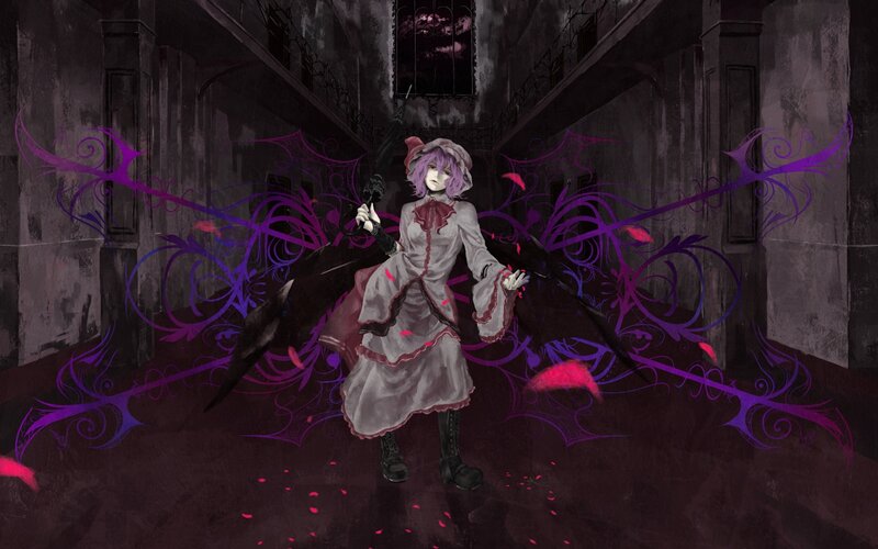 Purple-haired Girl with Umbrella — Purple, Dramatic