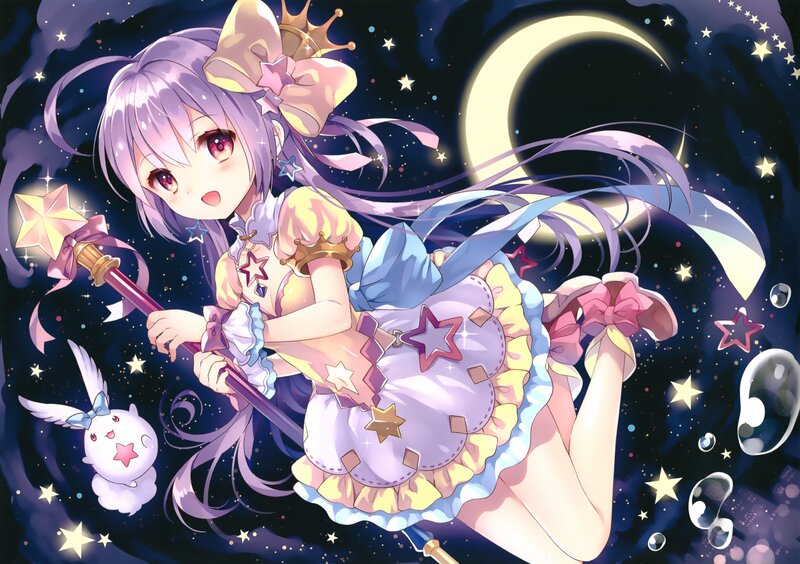 Purple-haired Girl with Wand — Purple, Dreamy