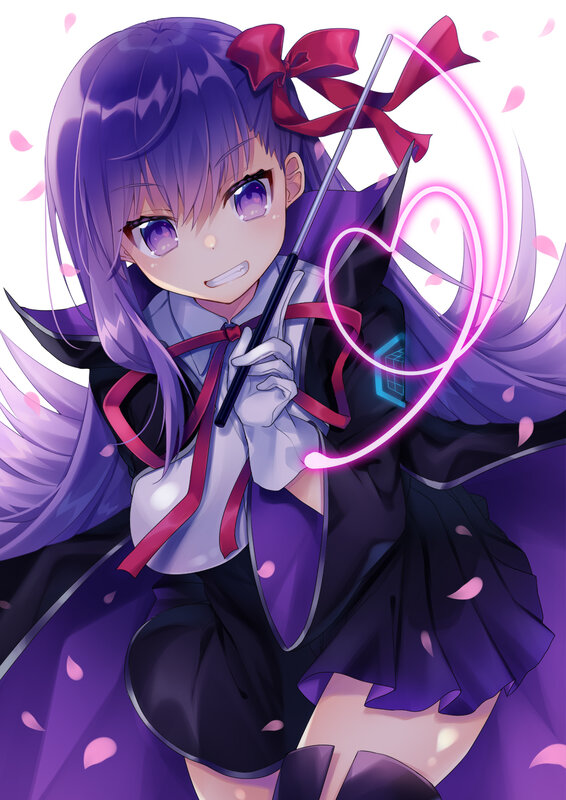 Purple-haired Girl with Wand — Purple, Playful