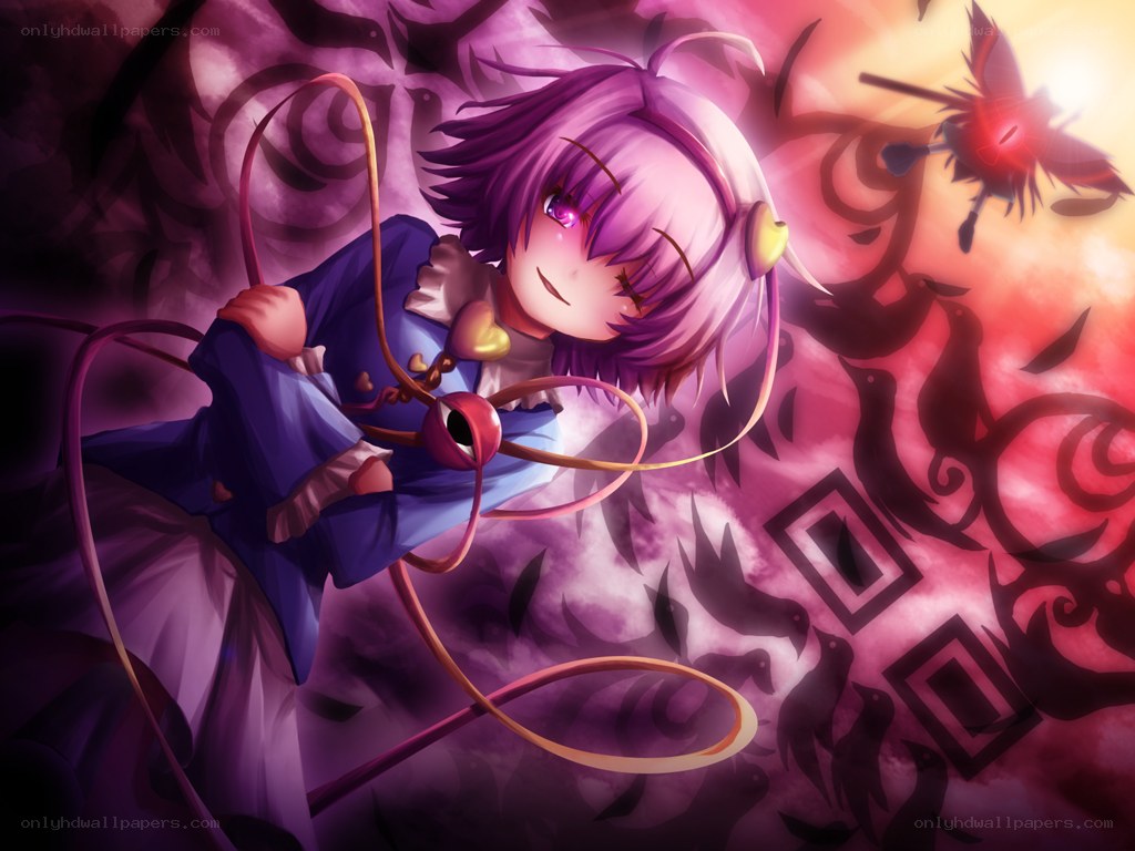 purple-haired girl with whip