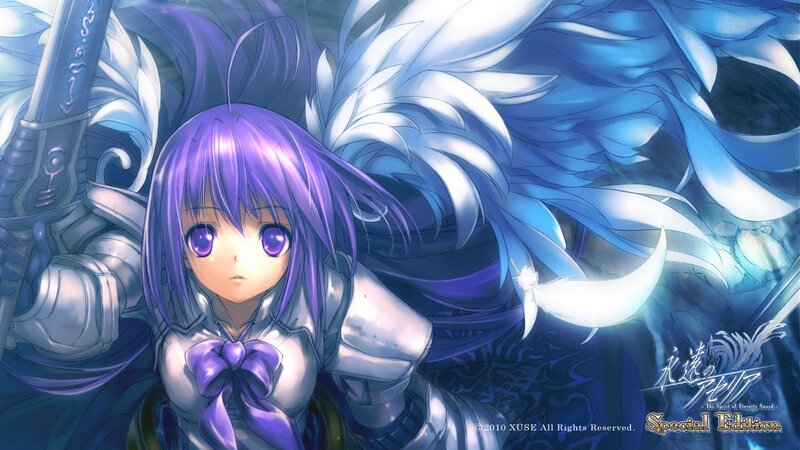 Purple-haired Girl with Wings — Blue