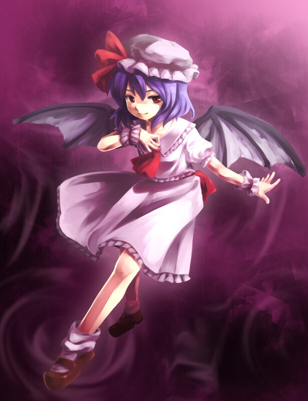 purple-haired girl with wings