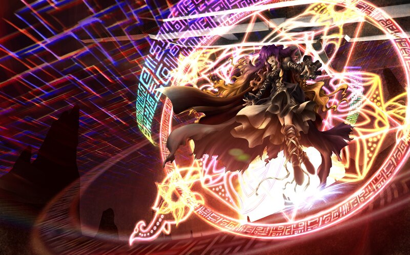Purple-haired Mage in Battle