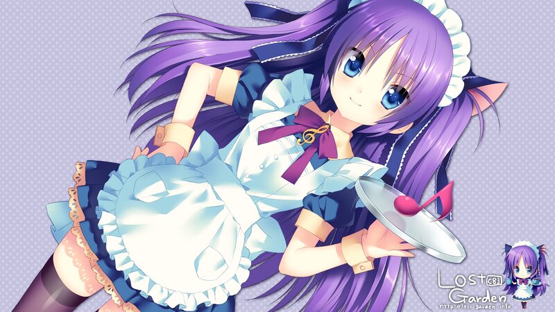 purple-haired maid character