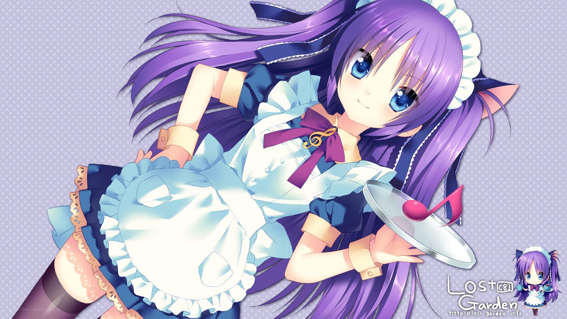 purple-haired maid character