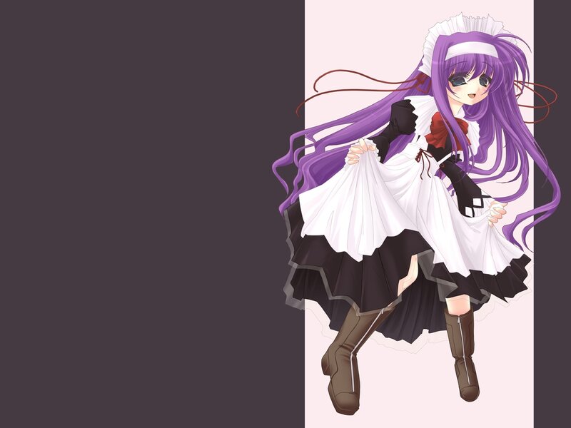 purple-haired maid character