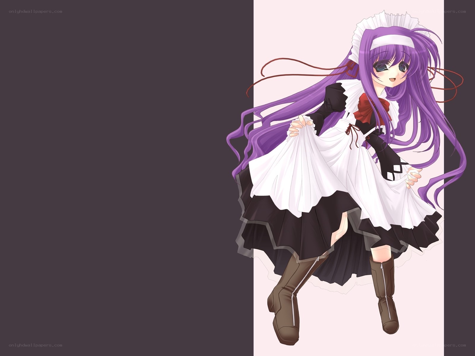 purple-haired maid character