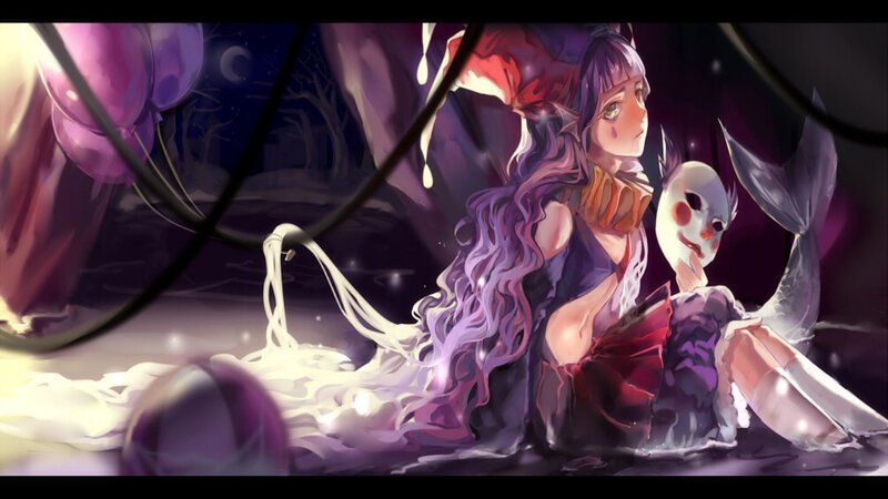 Purple-haired Mermaid Girl — Purple