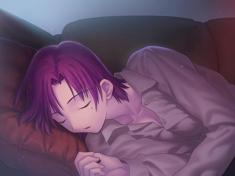 Purple-haired Person Sleeping