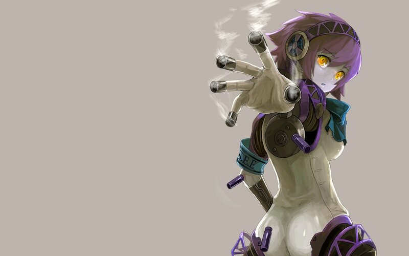Purple-haired Robot Girl — Purple