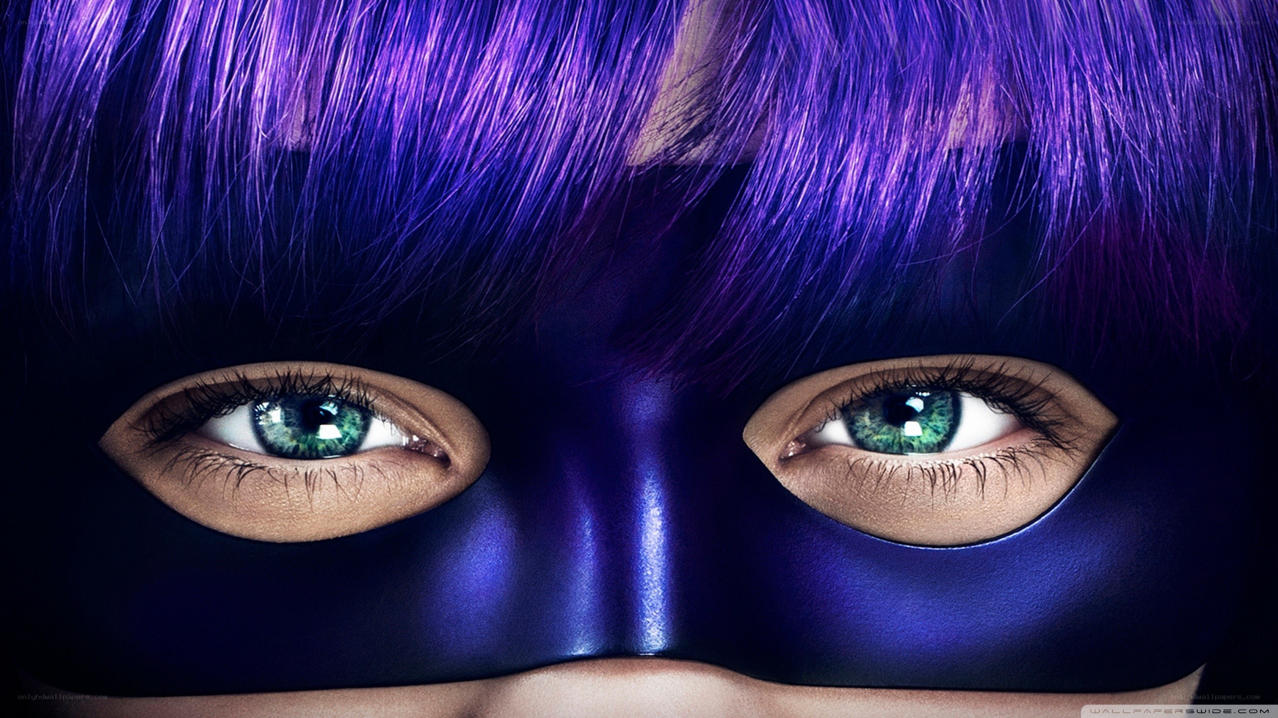 purple-haired superhero eyes