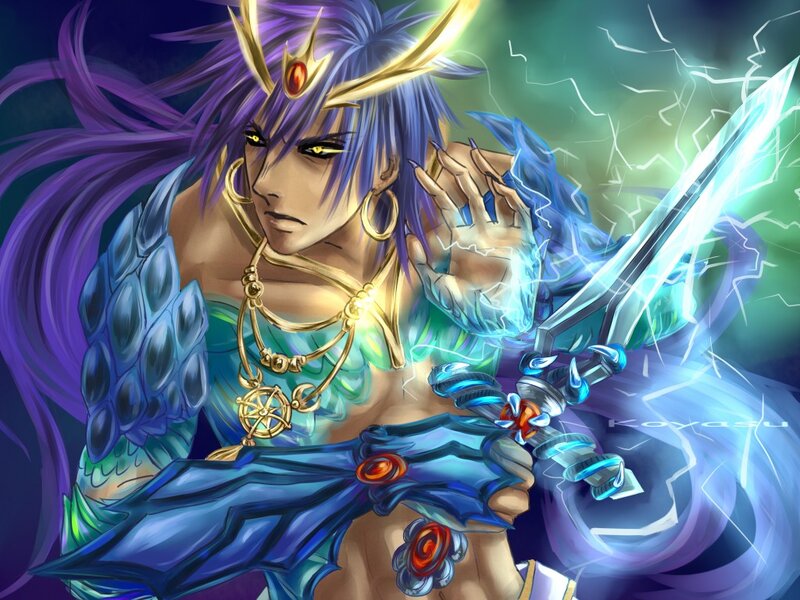 Purple-haired Warrior — Blue