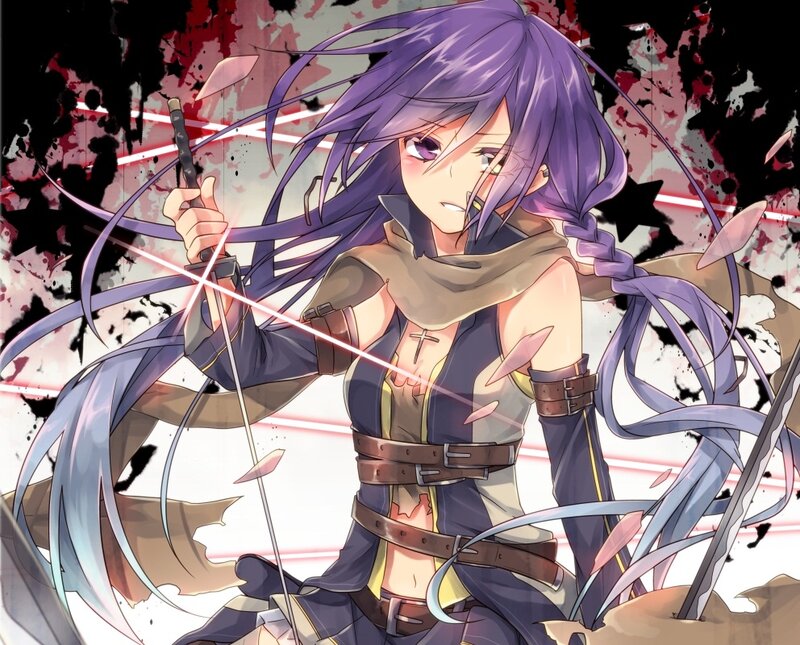 Purple-haired Warrior Woman — Purple