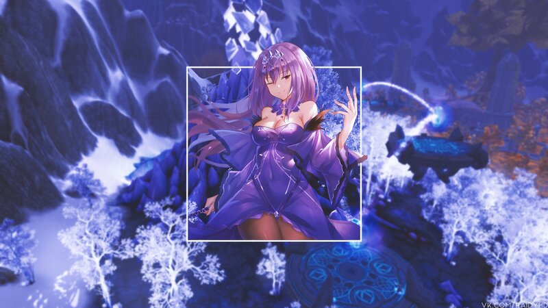 Purple-haired Woman in Dress — Purple, Fantasy