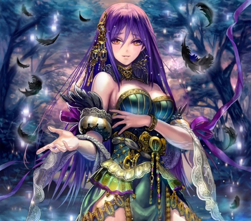 Purple-haired Woman in Forest — Purple, Dramatic