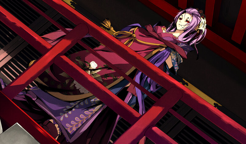 Purple-haired Woman in Kimono