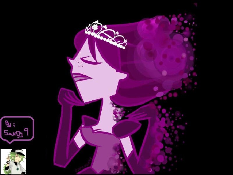Purple-haired Woman in Profile