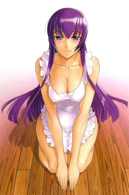 Purple-haired Woman Kneeling