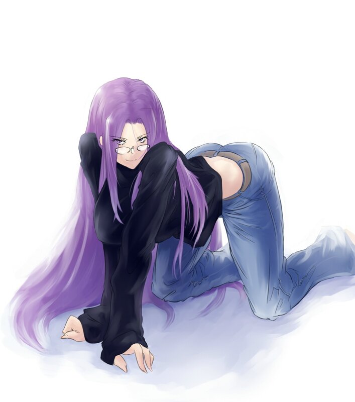 Purple-haired Woman on Hands and Knees