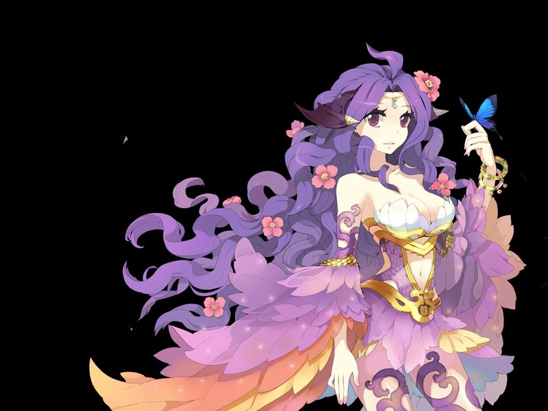 Purple-haired Woman with Butterfly — Purple