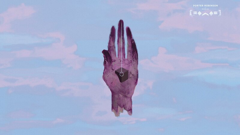 Purple Hand Holding Cube — Dreamy, Surreal