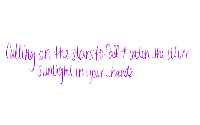 purple handwritten text