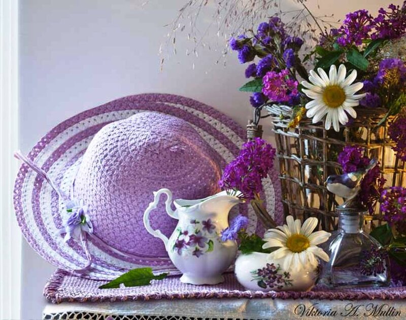 Purple Hat with Flowers — Serene