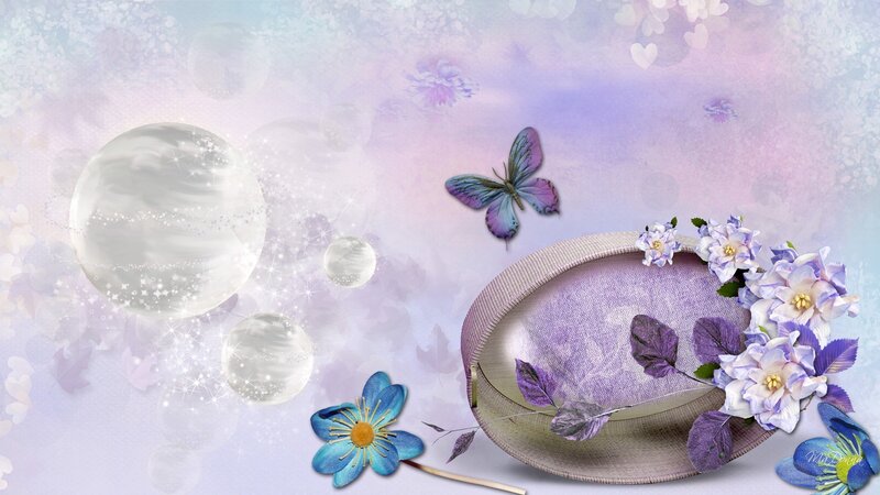 Purple Hat with Flowers