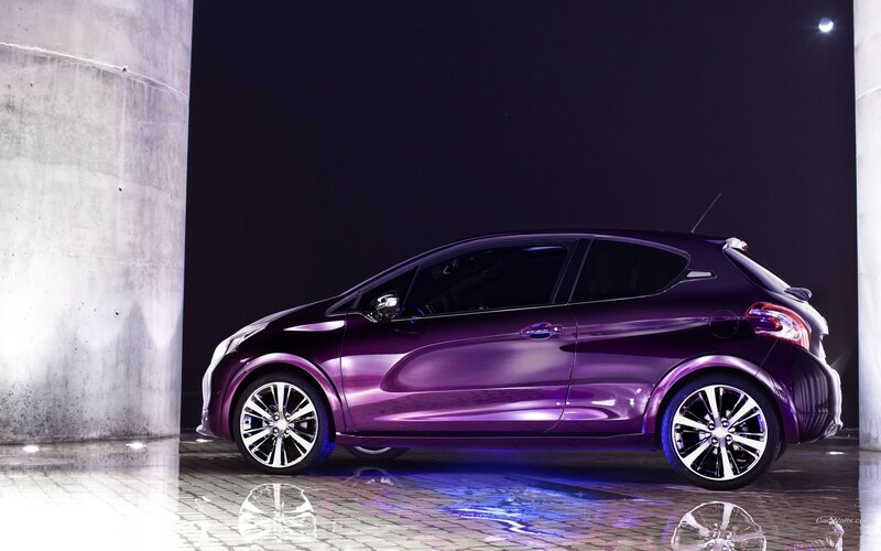 Purple Hatchback Car — Dramatic